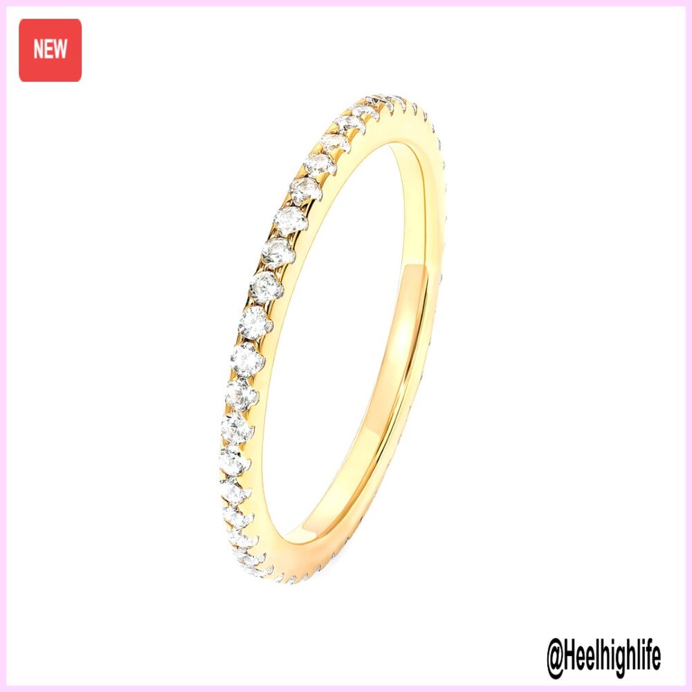 Sterling Silver 925 Cz Diamond Stackable Ring Siz… - image 1